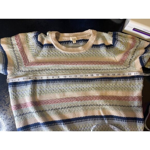 ANA Multicolor Striped Long Sleeve Lightweight Knit Sweater Sz XXL - Picture 7 of 10